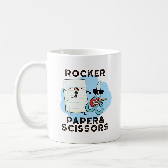 Mug Papier Rocker Et Ciseaux Drôle Jeu Pun (Gauche)