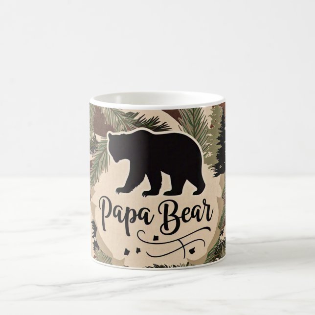 Mug Papier Rustique Ours Silhouette Extérieur Style Vi (Centre)