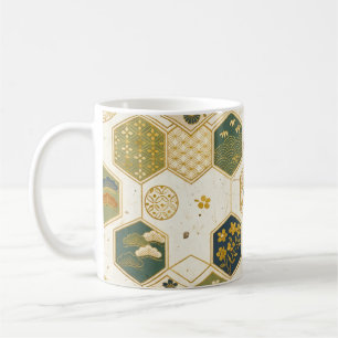 Mug Papier Washi Japonais Motif Hexagone Sans Coutur