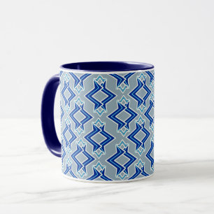 Mug Papiers peints Art Déco, gris et bleu
