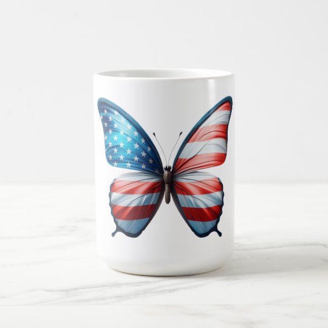 Mug papillon 4 juillet patriotique américain (Centre)