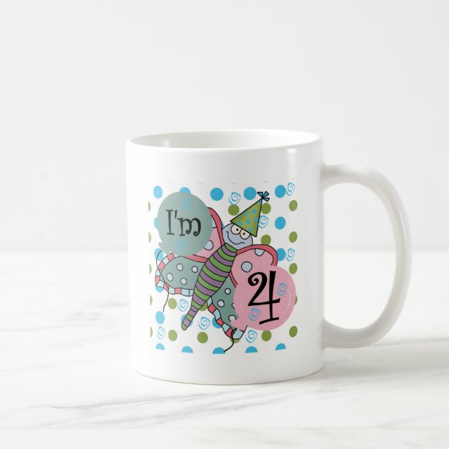 Mug Papillon 4e anniversaire Tshirts et cadeaux (Droite)