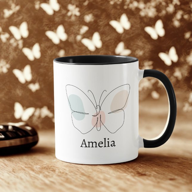 Mug Papillon à nom personnalisé (Créateur téléchargé)