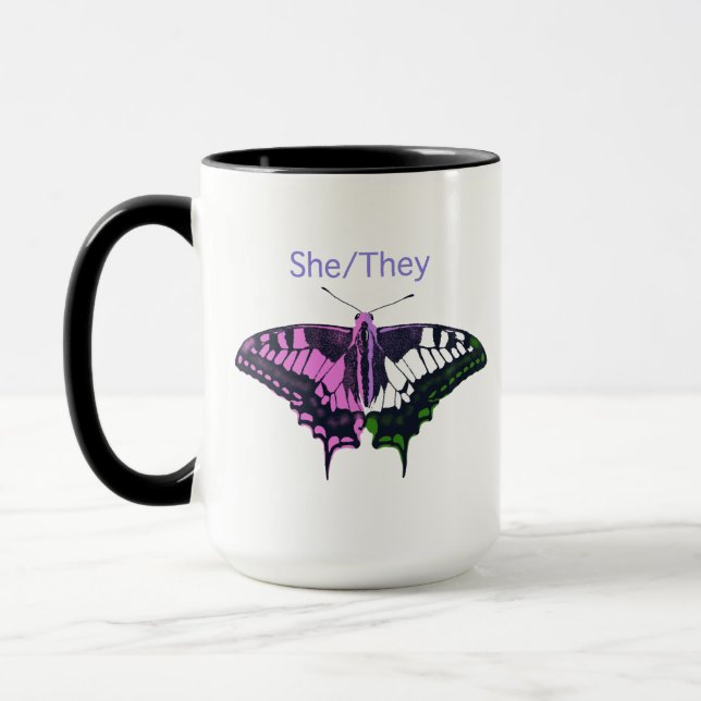 Mug Papillon à queue noire non binaire (Gauche)