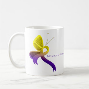 Mug Papillon à ruban de sensibilisation au violet et a