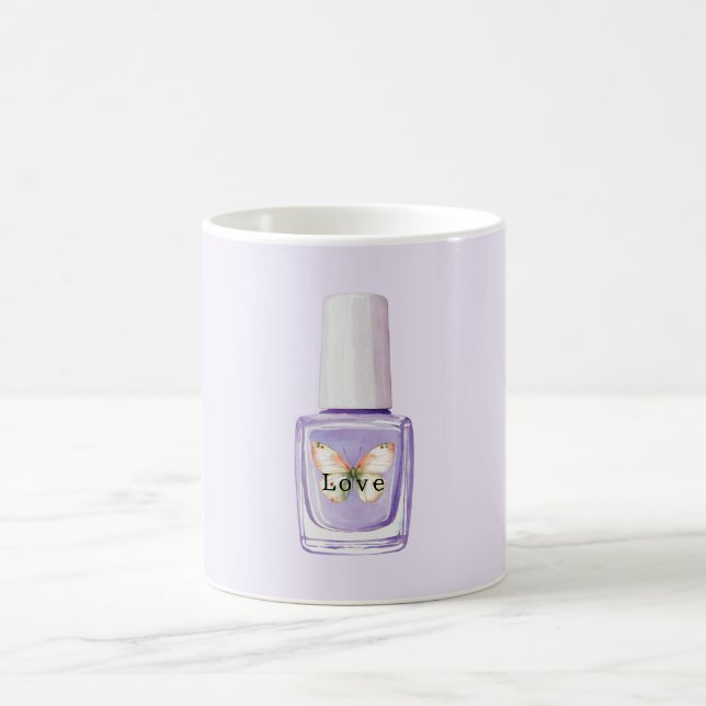 Mug Papillon Amour Vernis à Ongles Violet (Centre)