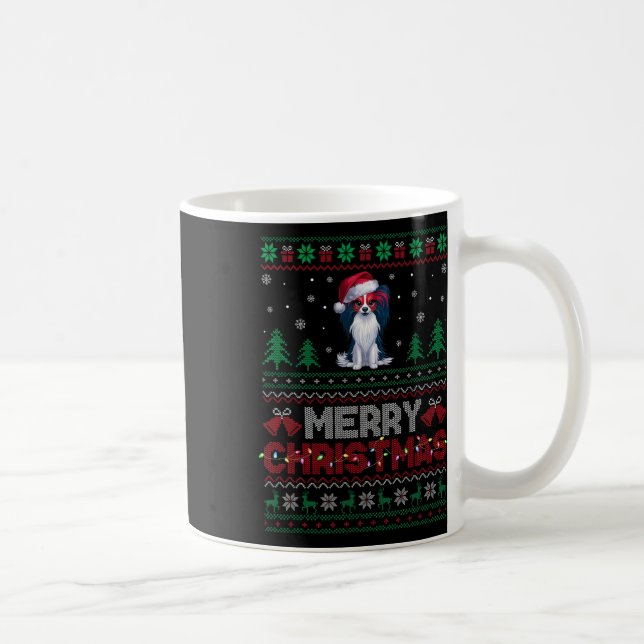 Mug Papillon Amoureux de les chiens Santa Hat Arbre de (Droite)