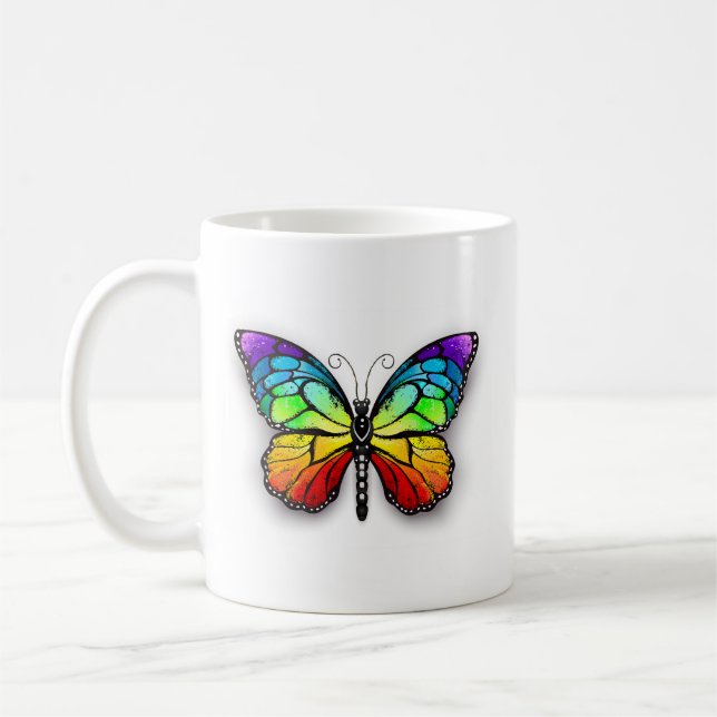 Mug Papillon arc-en-ciel Monarque (Gauche)