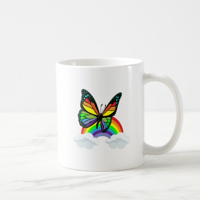 Mug Papillon avec arc-en-ciel (Droite)