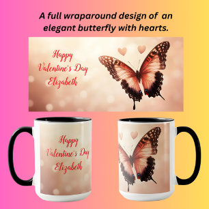 Mug Papillon avec des cœurs pour la Saint-Valentin