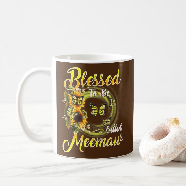 Mug Papillon Béni D'Être Appelé Fleur De Tournesol Mem (Avec donut)