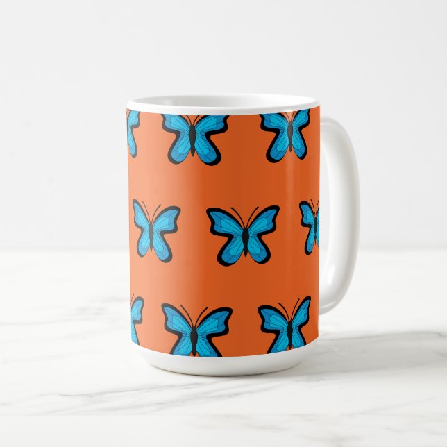 Mug Papillon Bleu (Devant droit)
