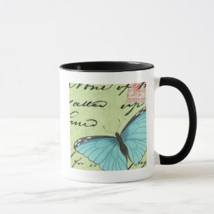Mug Papillon Bleu-À ailes sur la carte postale