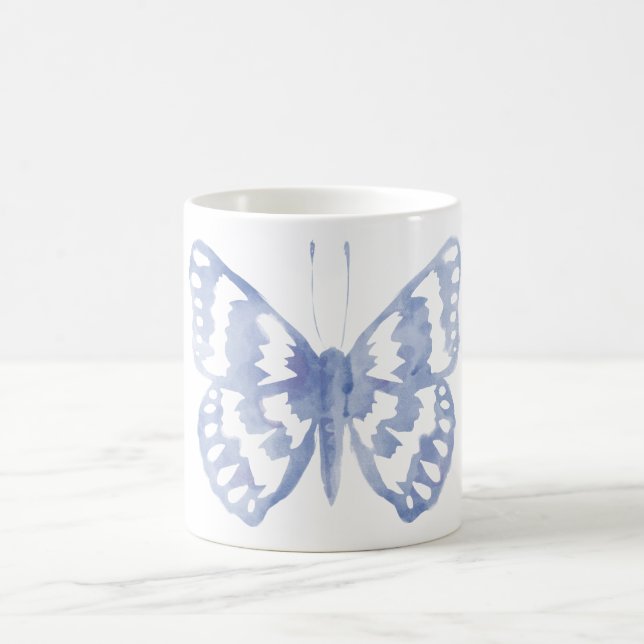 Mug Papillon bleu aquarelle (Centre)