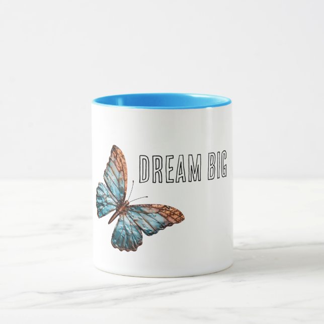 Mug Papillon bleu de cuivre Aqua (Centre)