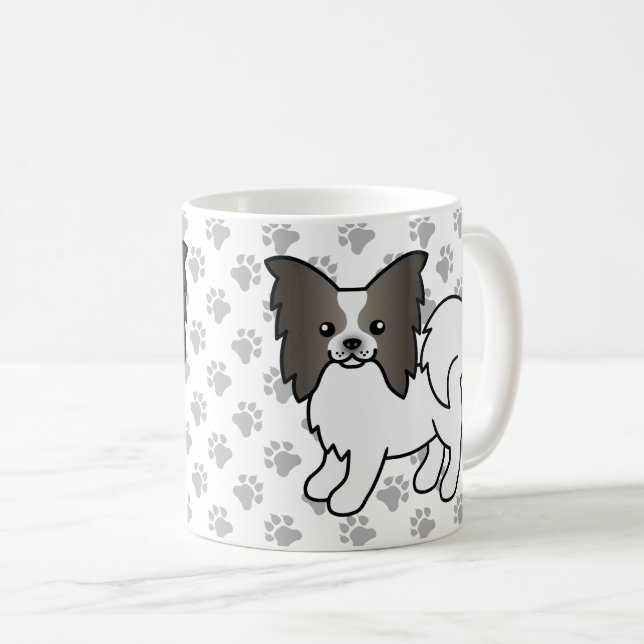Mug Papillon Bleu Et Blanc Chien De Dessin Animé Migno (Devant droit)
