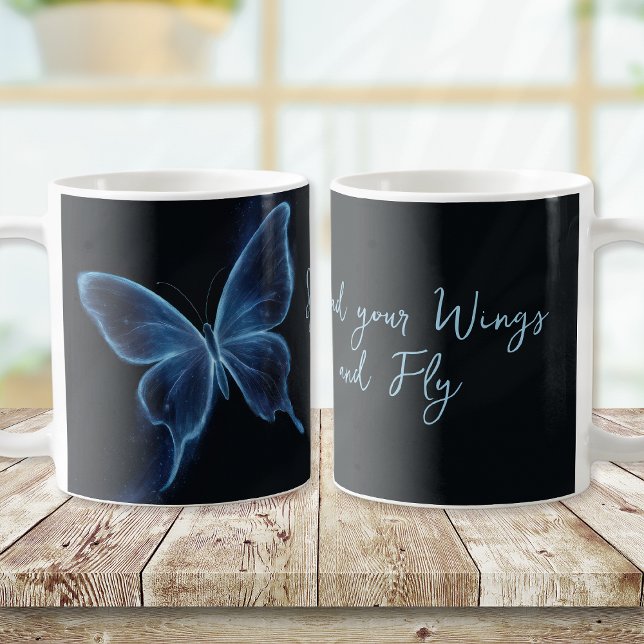 Mug Papillon bleu Étaler vos ailes et voler (Créateur téléchargé)