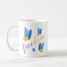 Mug Papillon bleu jaune coloré