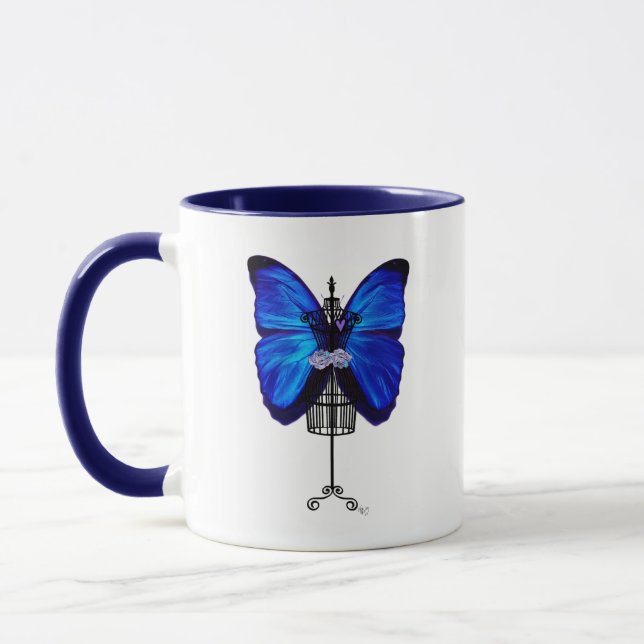 Mug Papillon bleu mannequin (Gauche)