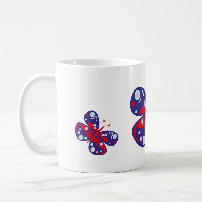 Mug Papillon bleu vecteur mou (Gauche)