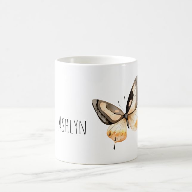 Mug Papillon Brun Abricot Crème (Centre)
