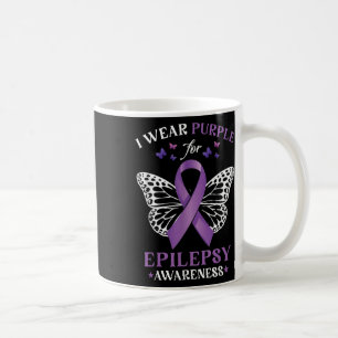 Mug Papillon cardiaque Je Porte Violet Pour L'Épilepsi