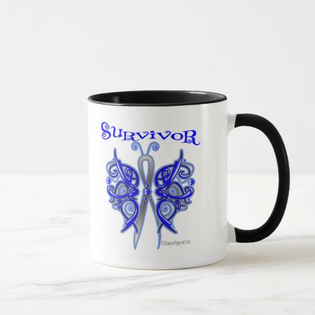 Mug Papillon celtique de survivant - cancer du colon (Droite)