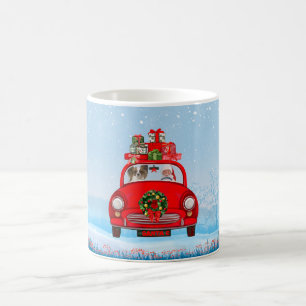Mug Papillon Chien En Voiture Avec Père Noël