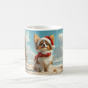 Mug Papillon Chien Noël Vintage Plage