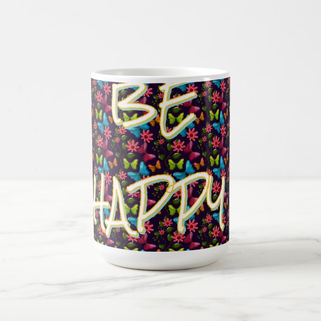 Mug Papillon coloré personnalisé et sur mesure (Centre)