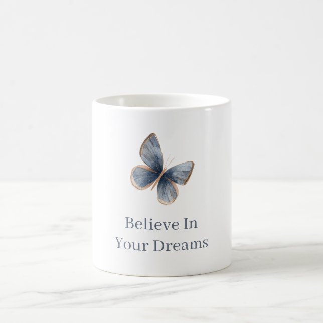 Mug Papillon crème bleu blanc   (Centre)