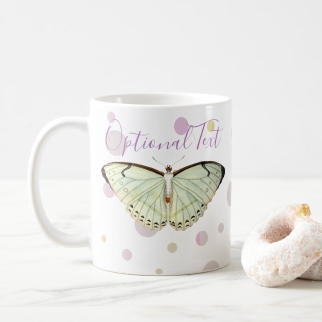 Mug Papillon de beauté verte à la menthe (Avec donut)