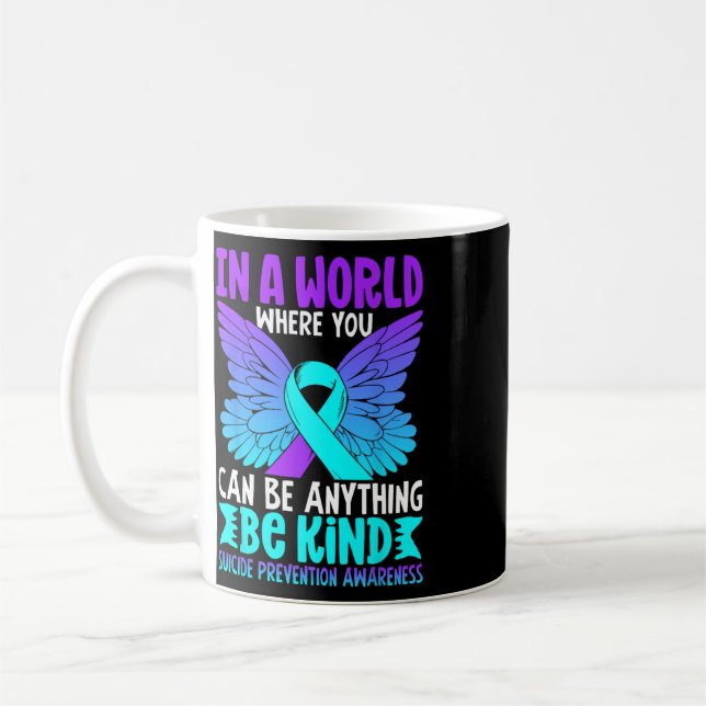 Mug Papillon de bienveillance Ruban sarcelle violet Pr (Gauche)
