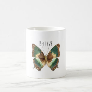 Mug Papillon de crème verte turquoise