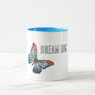 Mug Papillon de cuivre bleu aqua