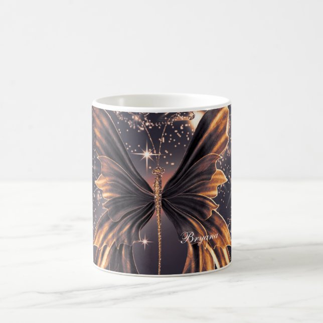 Mug Papillon de fantaisie scintillant or (Centre)