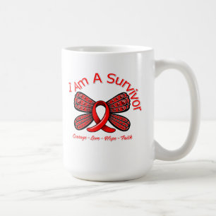 Mug Papillon de maladie cardiaque je suis un survivant