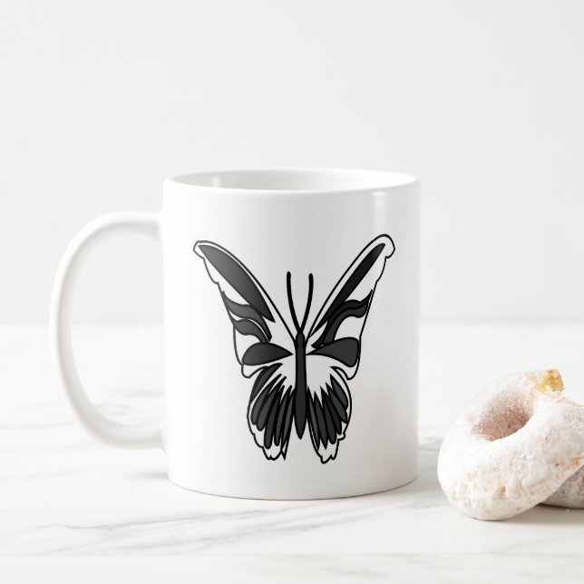 Mug Papillon de nuit Luna noir et blanc (Avec donut)