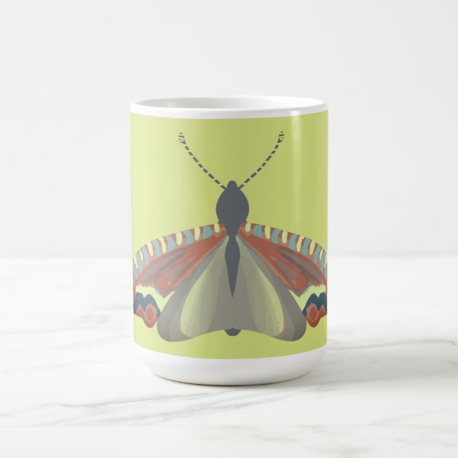 Mug Papillon de nuit peint en vert (Centre)