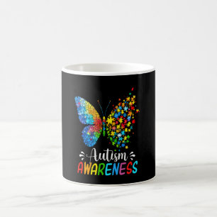 Mug Papillon de sensibilisation à l'autisme Arc-en-cie