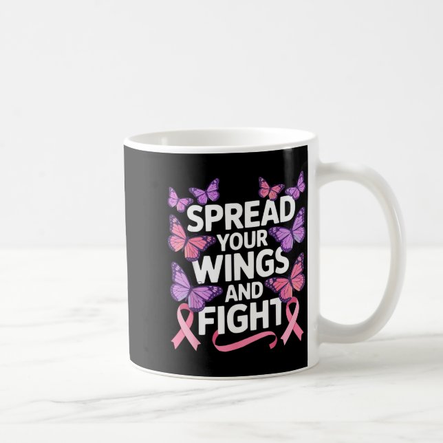 Mug Papillon de sensibilisation au cancer du sein inse (Droite)