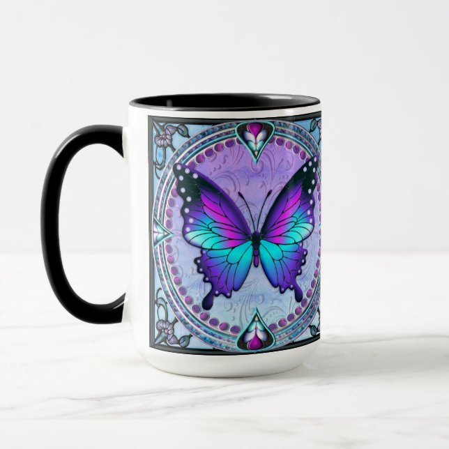 Mug Papillon de sublimation avec Arrière - plan (Gauche)