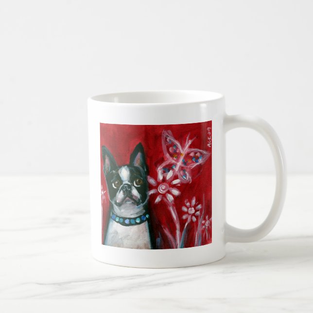 Mug Papillon de yeux de Boston Terrier (Droite)