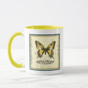 Mug Papillon décoratif avec Fleur sauvage