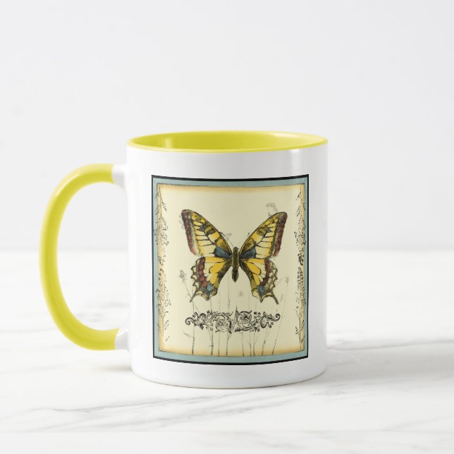 Mug Papillon décoratif avec Fleur sauvage (Gauche)