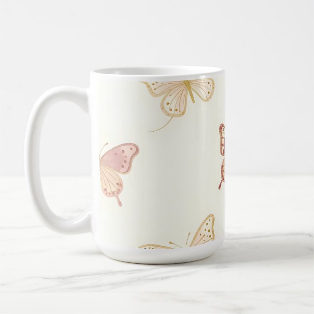 Mug Papillon délicat motif sans couture (Gauche)