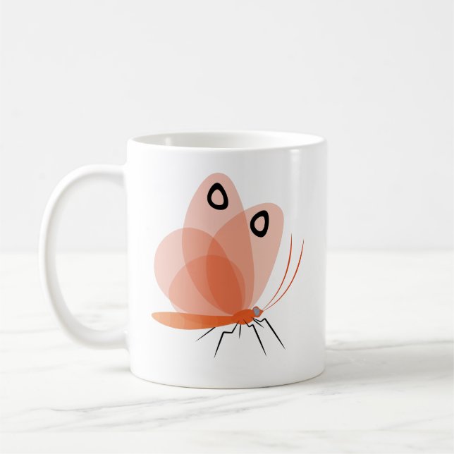 Mug Papillon Dessin d'insecte | Nature dessinée à la m (Gauche)