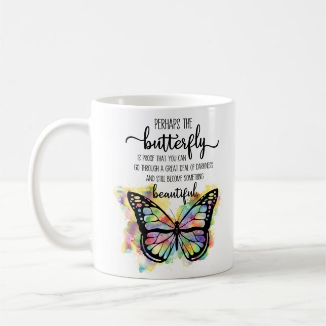 Mug Papillon d'inspiration coloré (Gauche)
