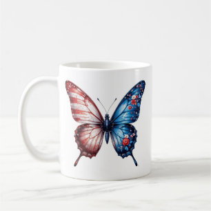 Mug Papillon du drapeau américain