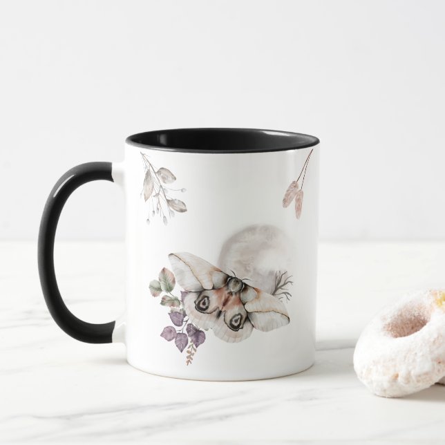 Mug Papillon éclairé par la lune Graphique (Avec donut)